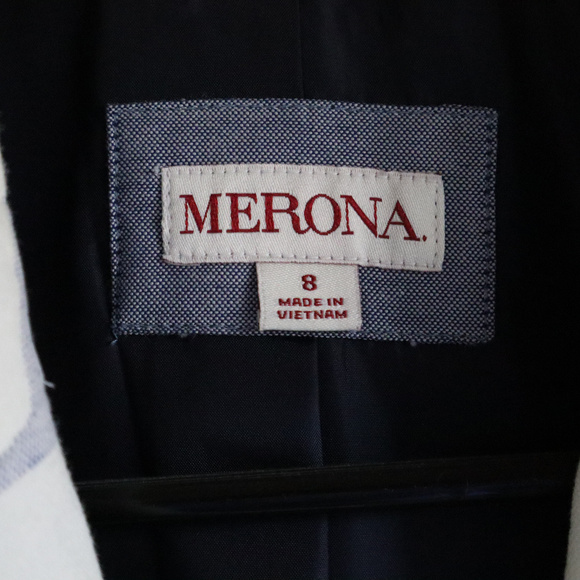 White and Gray Striped Blazer - Picture 3 of 4